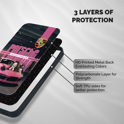 Bubble Race Car Shockproof Hybrid Protection (Metal + TPU) Back Case Cover