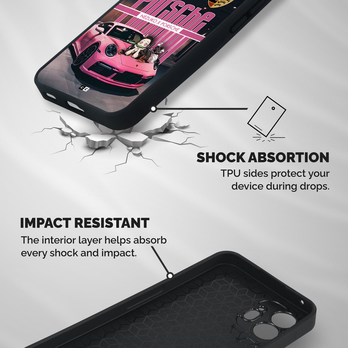 Bubble Race Car Shockproof Hybrid Protection (Metal + TPU) Back Case Cover