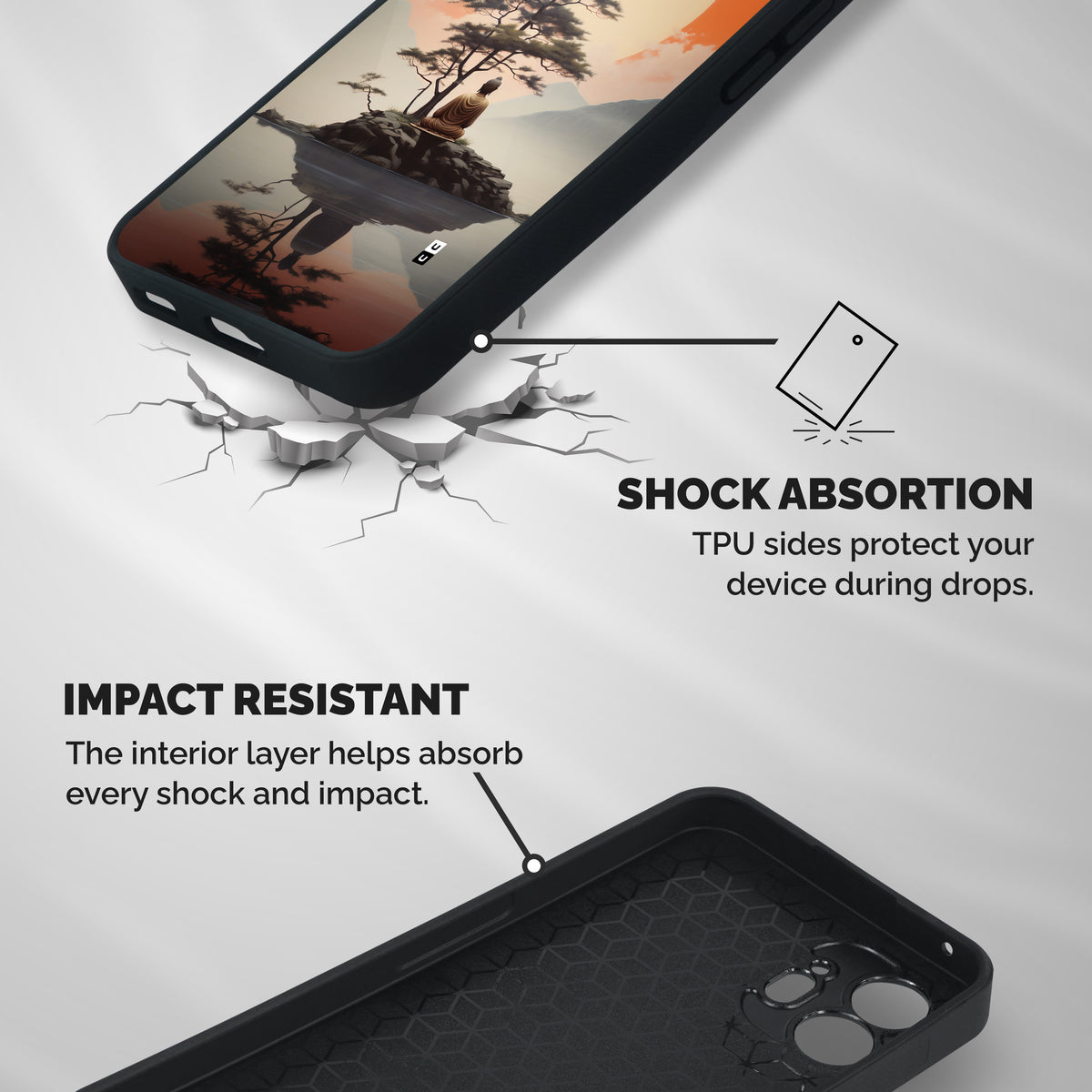 Buddha Nature Shockproof Hybrid Protection (Metal + TPU) Back Case Cover