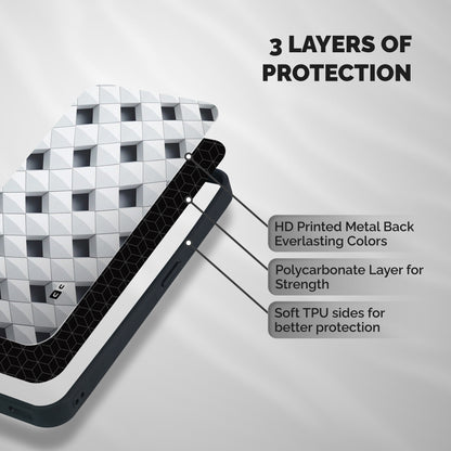 Building Pattern Shockproof Hybrid Protection (Metal + TPU) Back Case Cover