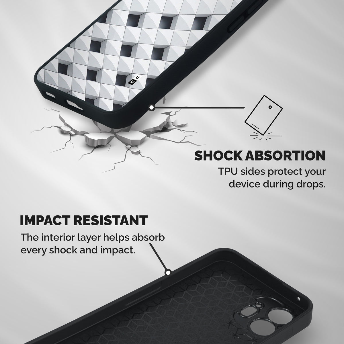 Building Pattern Shockproof Hybrid Protection (Metal + TPU) Back Case Cover