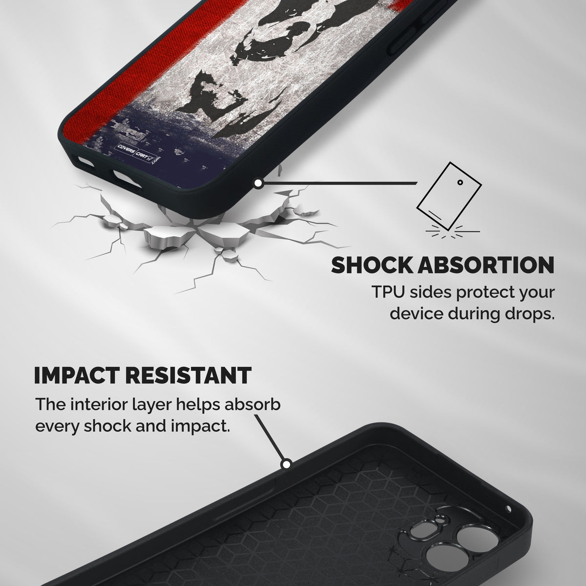 Bull Dog Shockproof Hybrid Protection (Metal + TPU) Back Case Cover