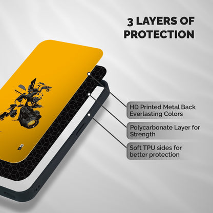 Bumblebee Shockproof Hybrid Protection (Metal + TPU) Back Case Cover