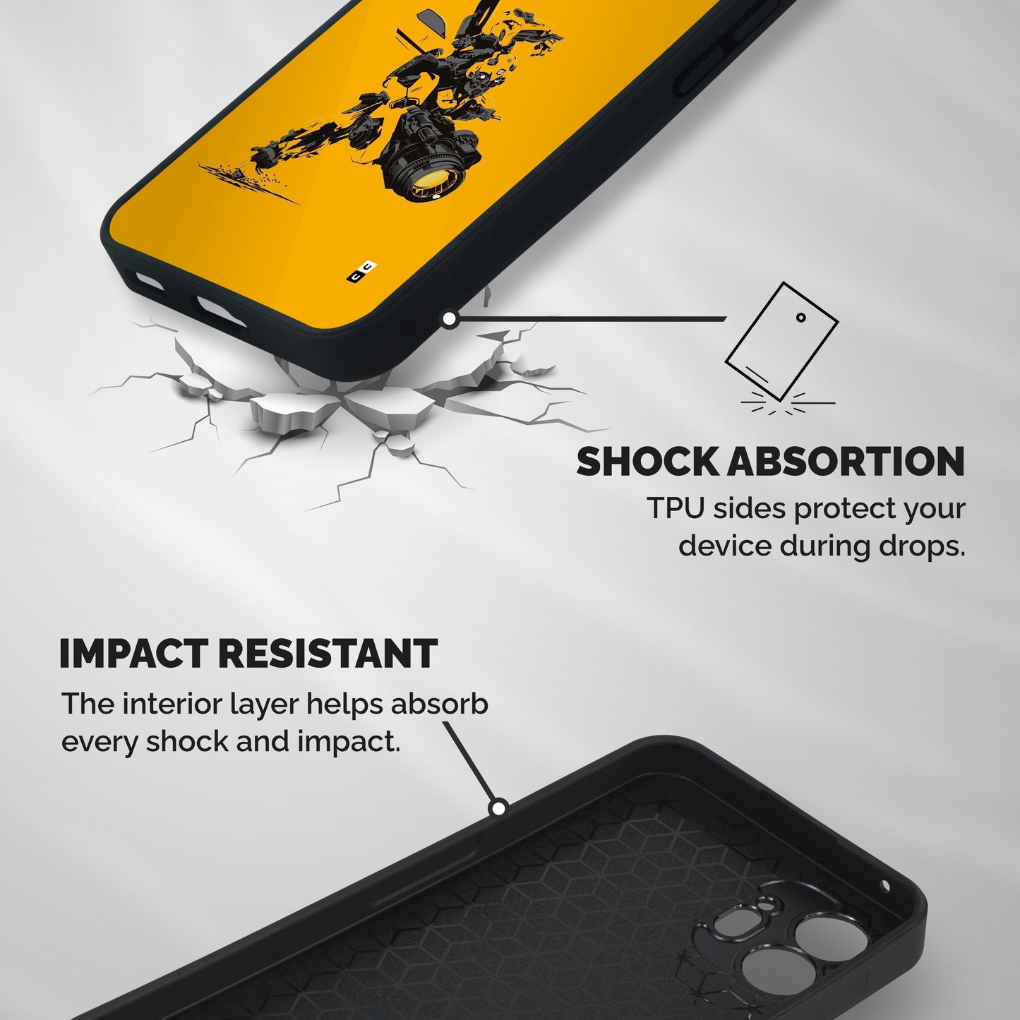 Bumblebee Shockproof Hybrid Protection (Metal + TPU) Back Case Cover
