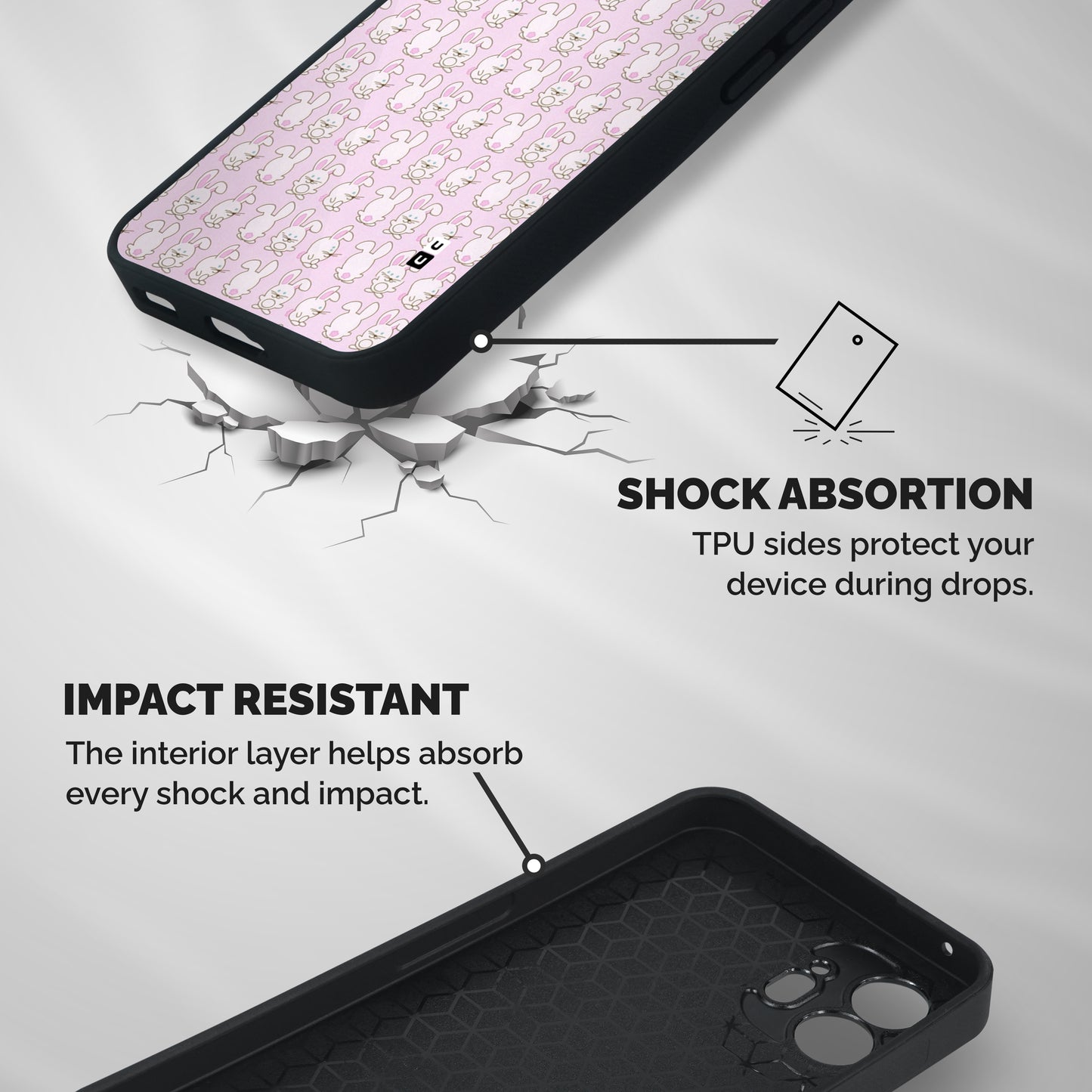 Bunny Cute Shockproof Hybrid Protection (Metal + TPU) Back Case Cover