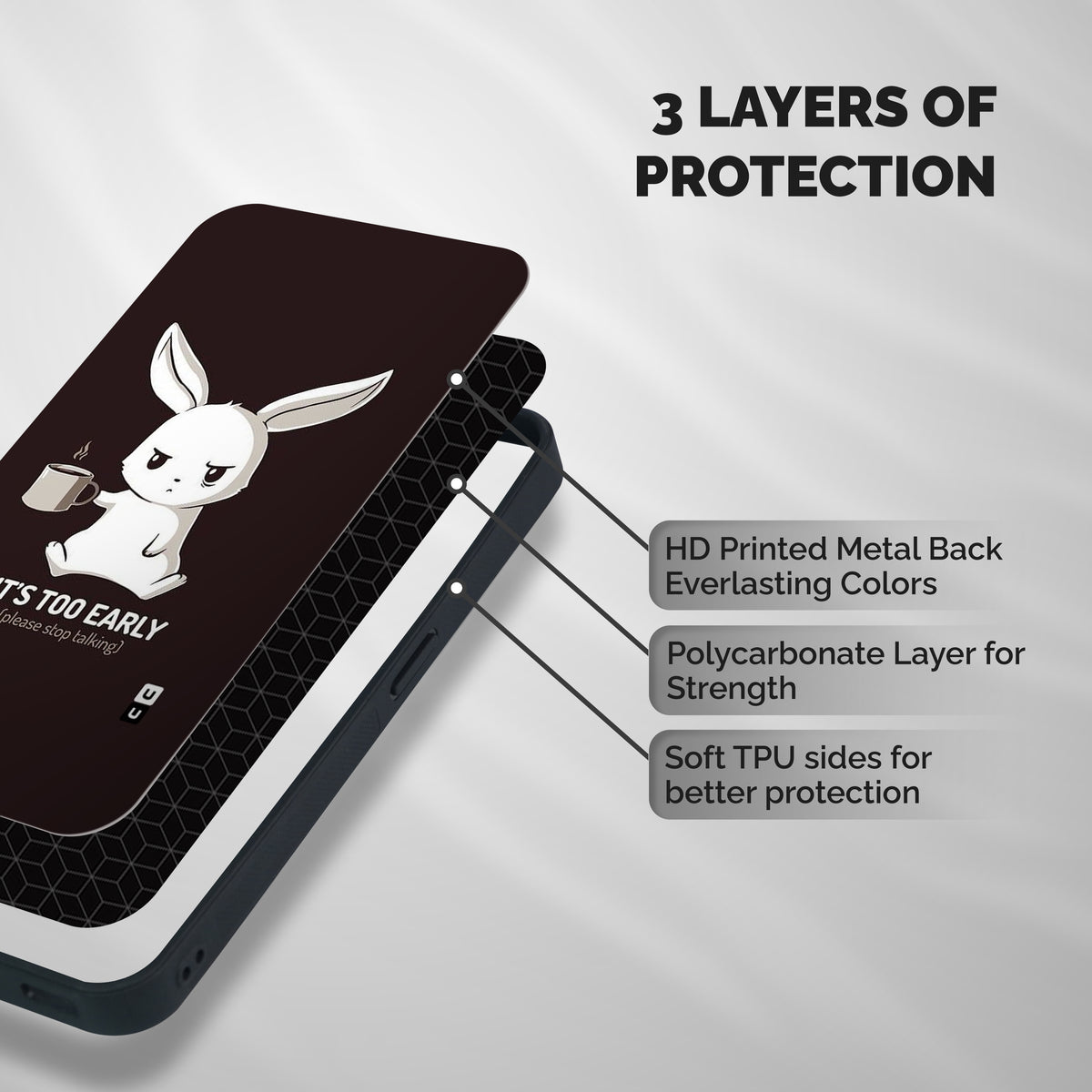 Bunny Early Shockproof Hybrid Protection (Metal + TPU) Back Case Cover