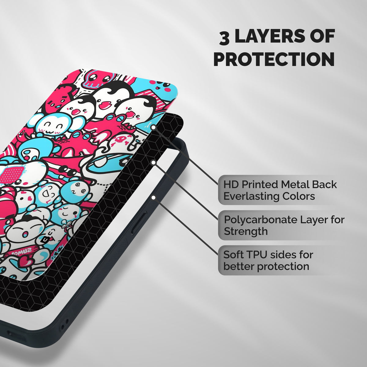 Bunny Quirk Shockproof Hybrid Protection (Metal + TPU) Back Case Cover