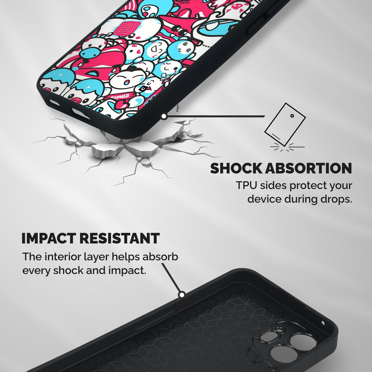 Bunny Quirk Shockproof Hybrid Protection (Metal + TPU) Back Case Cover