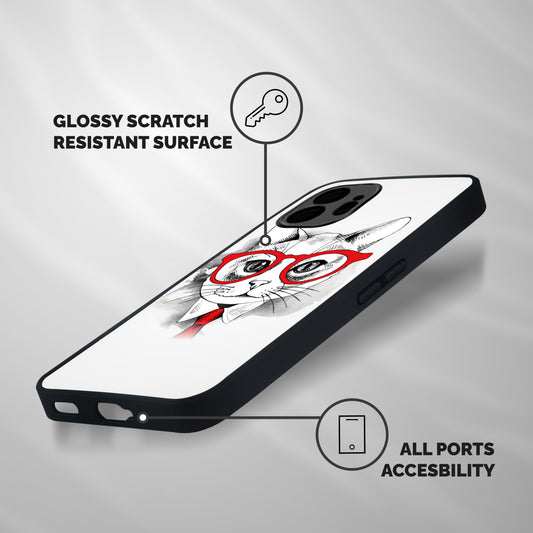 Business Cat Shockproof Hybrid Protection (Metal + TPU) Back Case Cover