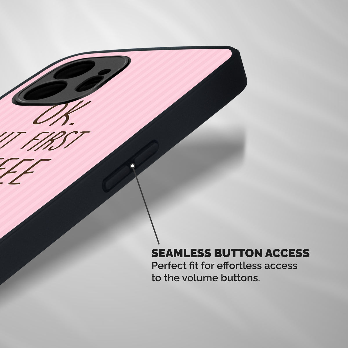 But First Coffee (Pink) Shockproof Hybrid Protection (Metal + TPU) Back Case Cover