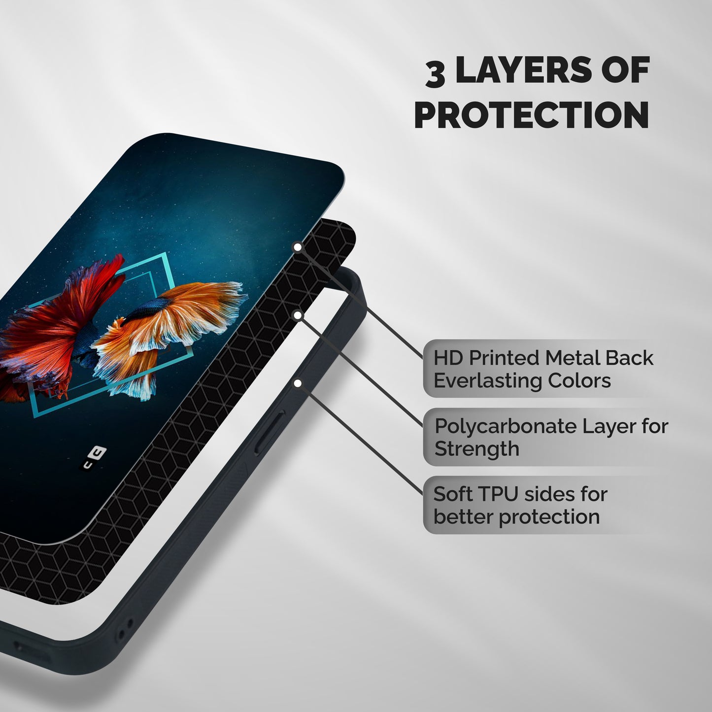 Butterfly Diamond Design Shockproof Hybrid Protection (Metal + TPU) Back Case Cover
