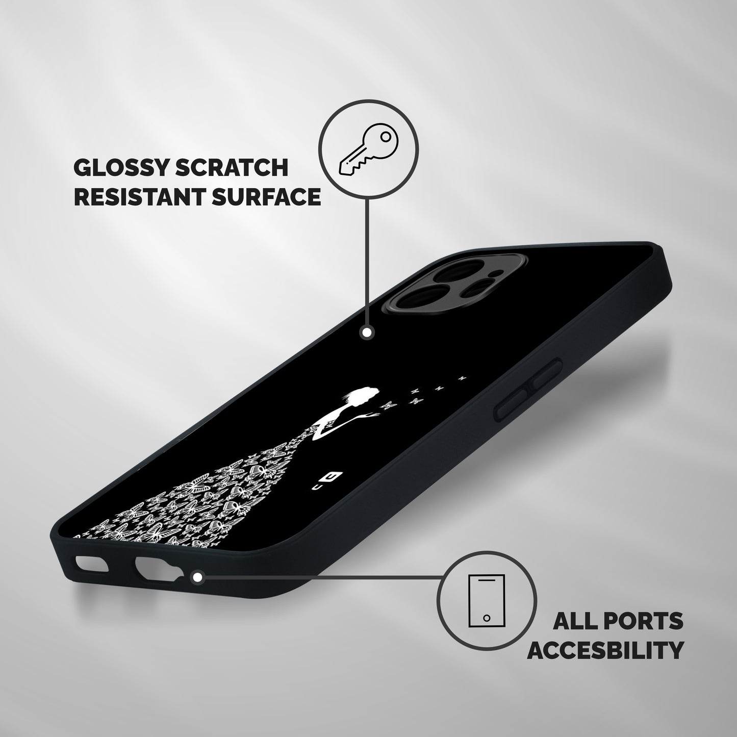 Butterfly Dress Shockproof Hybrid Protection (Metal + TPU) Back Case Cover
