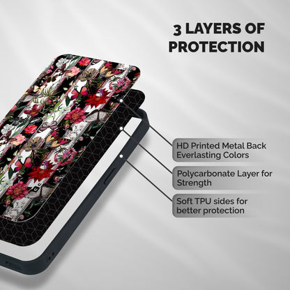 Butterfly Flowers Shockproof Hybrid Protection (Metal + TPU) Back Case Cover
