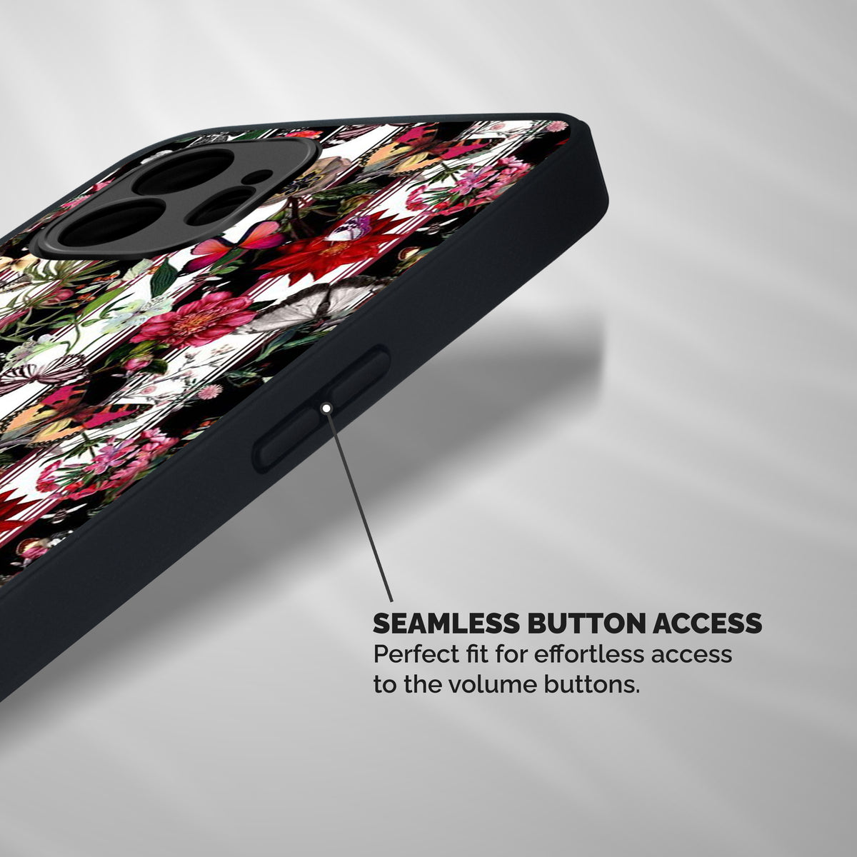 Butterfly Flowers Shockproof Hybrid Protection (Metal + TPU) Back Case Cover