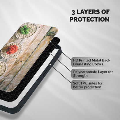 Cacti Decor Shockproof Hybrid Protection (Metal + TPU) Back Case Cover