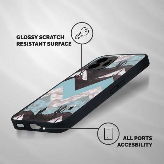 Cacutus Zig Zag Pattern Shockproof Hybrid Protection (Metal + TPU) Back Case Cover