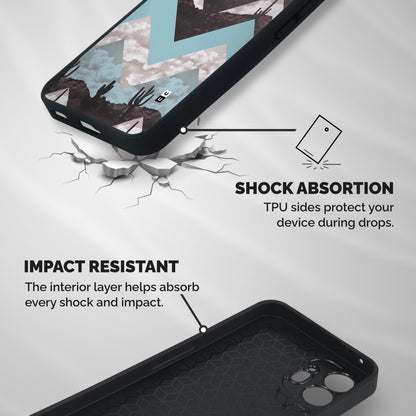 Cacutus Zig Zag Pattern Shockproof Hybrid Protection (Metal + TPU) Back Case Cover