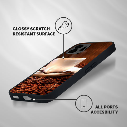 Caffeine Beans Shockproof Hybrid Protection (Metal + TPU) Back Case Cover