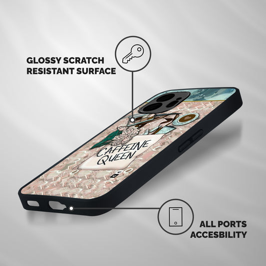 Caffeine Queen Shockproof Hybrid Protection (Metal + TPU) Back Case Cover