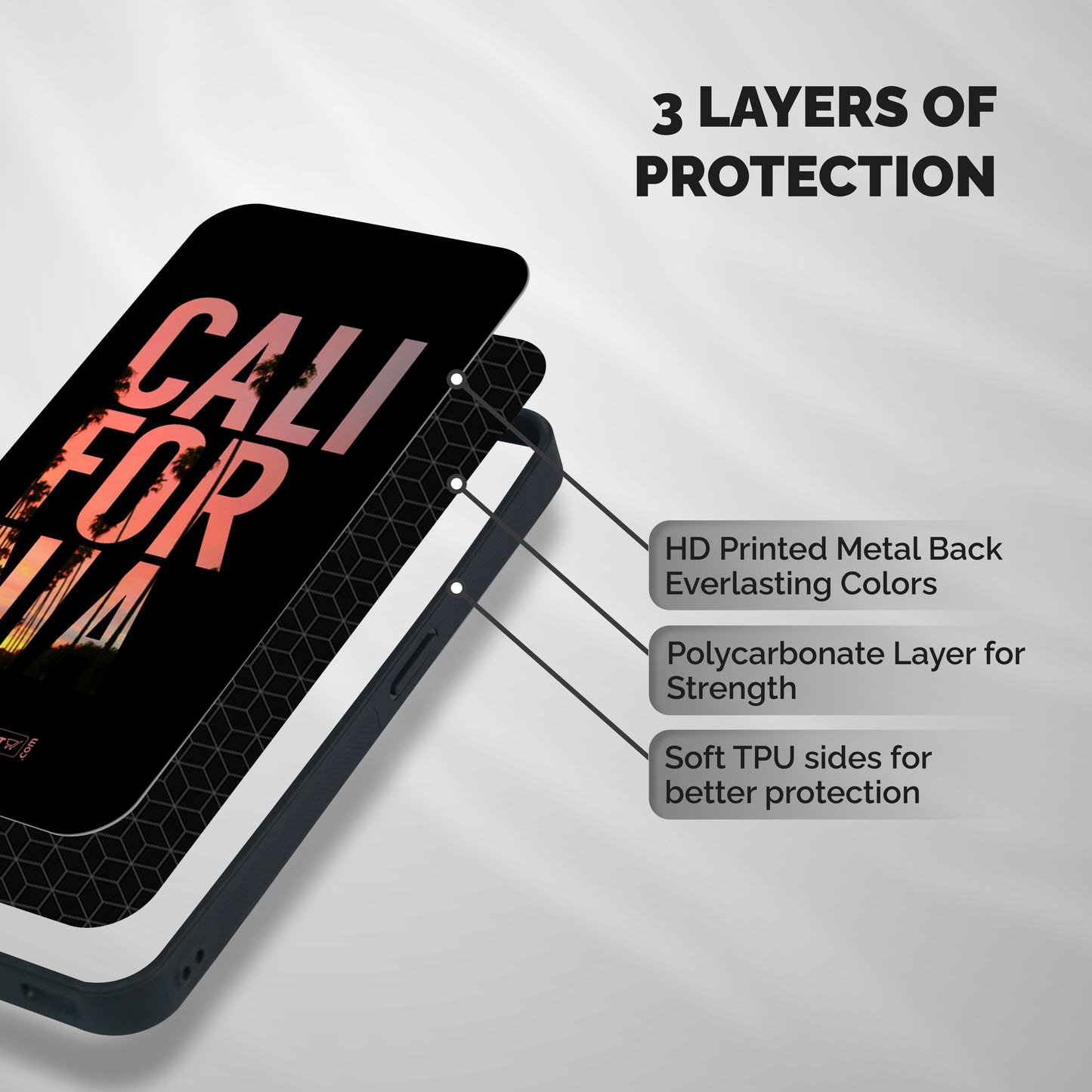 California Shockproof Hybrid Protection (Metal + TPU) Back Case Cover
