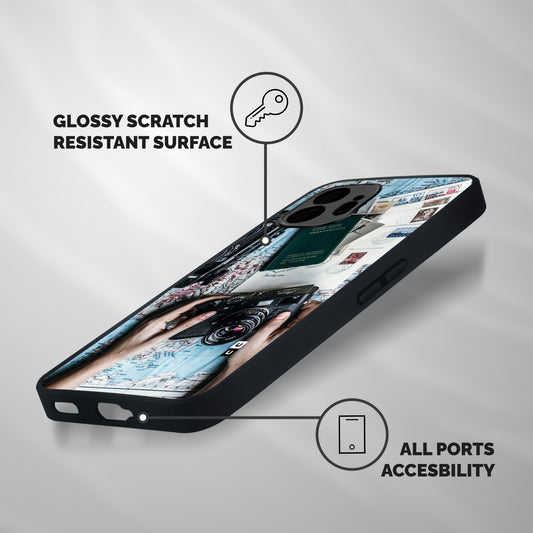 Camera and Postcards Shockproof Hybrid Protection (Metal + TPU) Back Case Cover