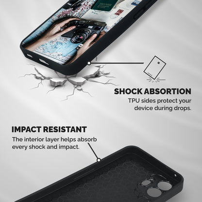 Camera and Postcards Shockproof Hybrid Protection (Metal + TPU) Back Case Cover