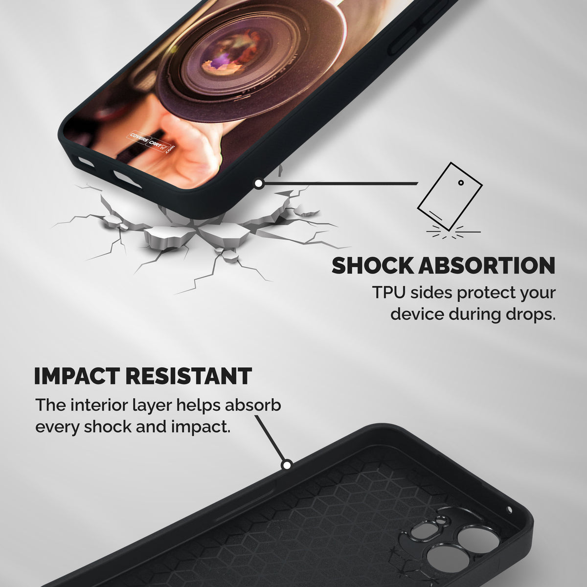 Camera Lovers Shockproof Hybrid Protection (Metal + TPU) Back Case Cover