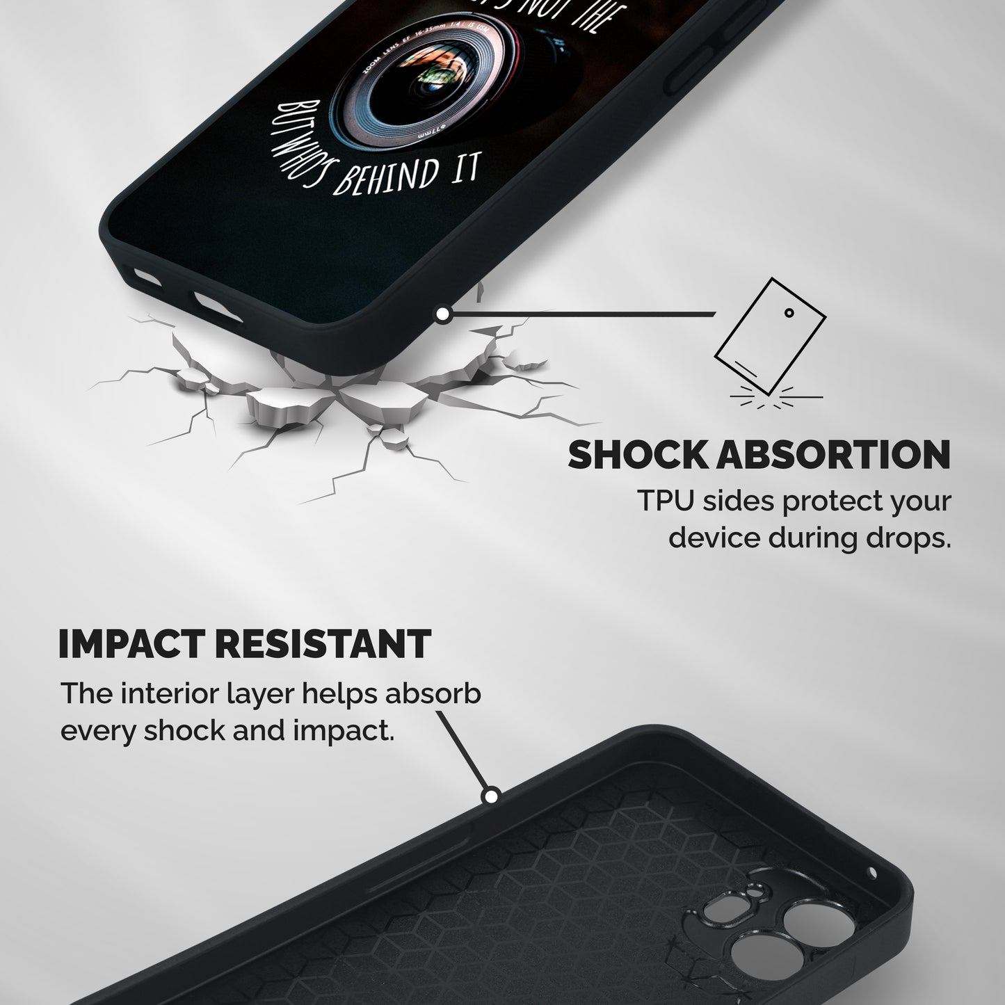 Camera Quote Shockproof Hybrid Protection (Metal + TPU) Back Case Cover