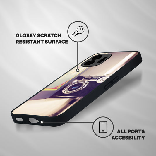 Camera Vintage Pastel Shockproof Hybrid Protection (Metal + TPU) Back Case Cover
