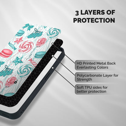 Candies And Macroons Shockproof Hybrid Protection (Metal + TPU) Back Case Cover