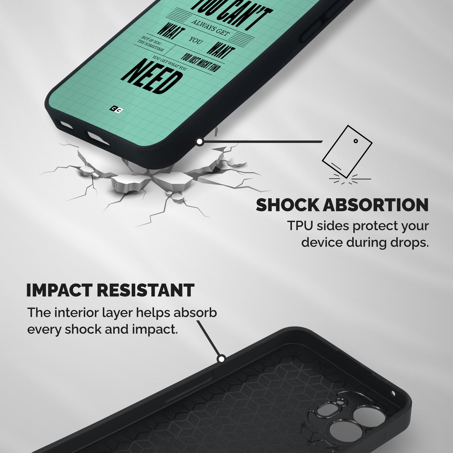 Cant Always Get Shockproof Hybrid Protection (Metal + TPU) Back Case Cover