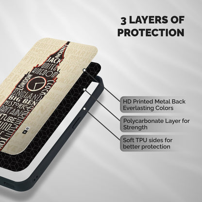 Cap City Design Shockproof Hybrid Protection (Metal + TPU) Back Case Cover