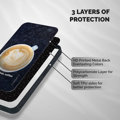 Cappuccino Coffee Shockproof Hybrid Protection (Metal + TPU) Back Case Cover