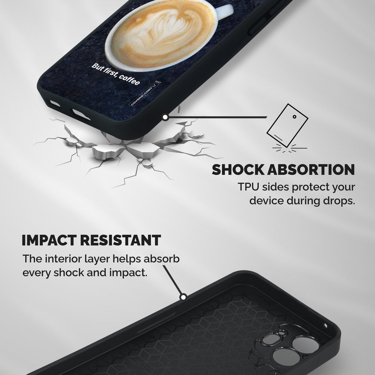 Cappuccino Coffee Shockproof Hybrid Protection (Metal + TPU) Back Case Cover