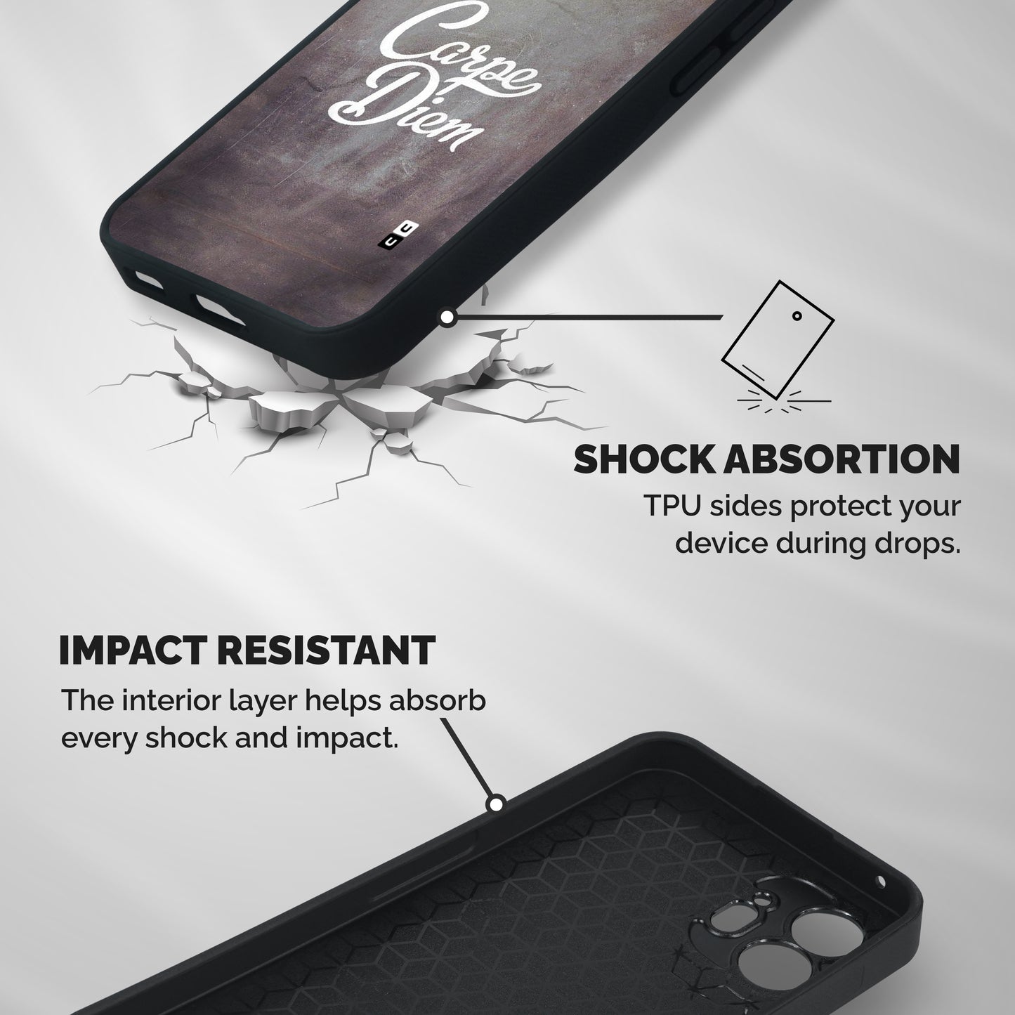Carpe Diem Rugged Shockproof Hybrid Protection (Metal + TPU) Back Case Cover
