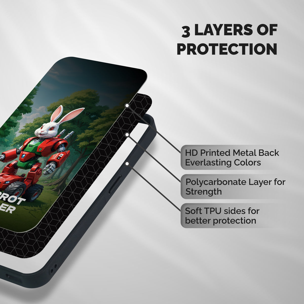 Carrot Killer Shockproof Hybrid Protection (Metal + TPU) Back Case Cover