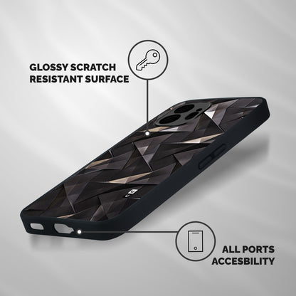 Carved Triangles Shockproof Hybrid Protection (Metal + TPU) Back Case Cover