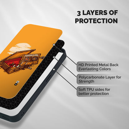 Casette Box Shockproof Hybrid Protection (Metal + TPU) Back Case Cover