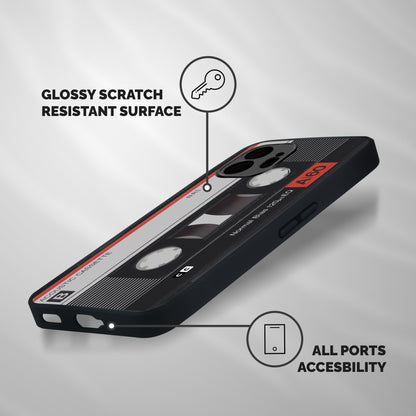 Casette Design Shockproof Hybrid Protection (Metal + TPU) Back Case Cover