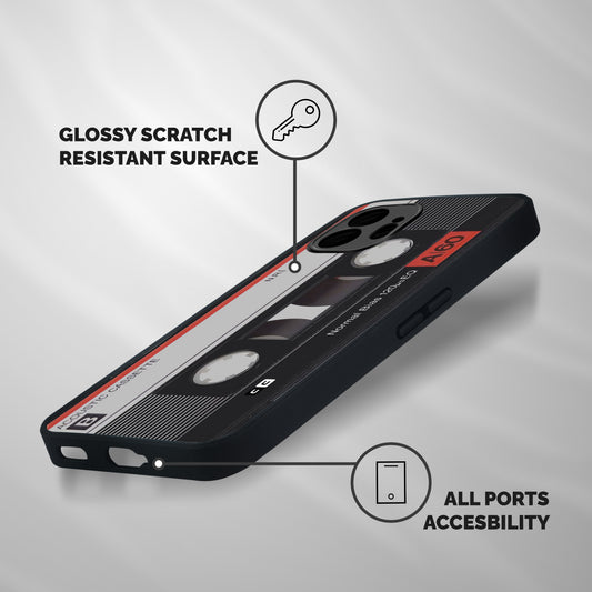 Casette Design Shockproof Hybrid Protection (Metal + TPU) Back Case Cover