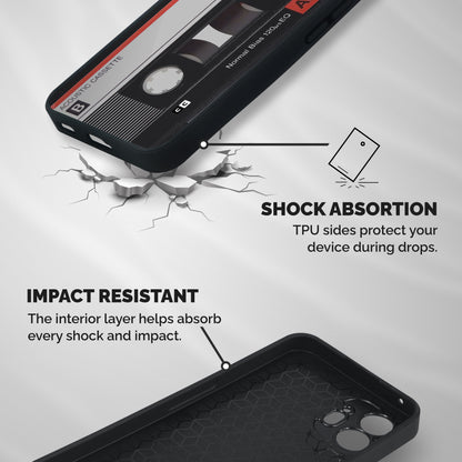 Casette Design Shockproof Hybrid Protection (Metal + TPU) Back Case Cover