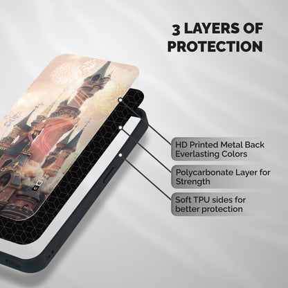 Castle Shockproof Hybrid Protection (Metal + TPU) Back Case Cover