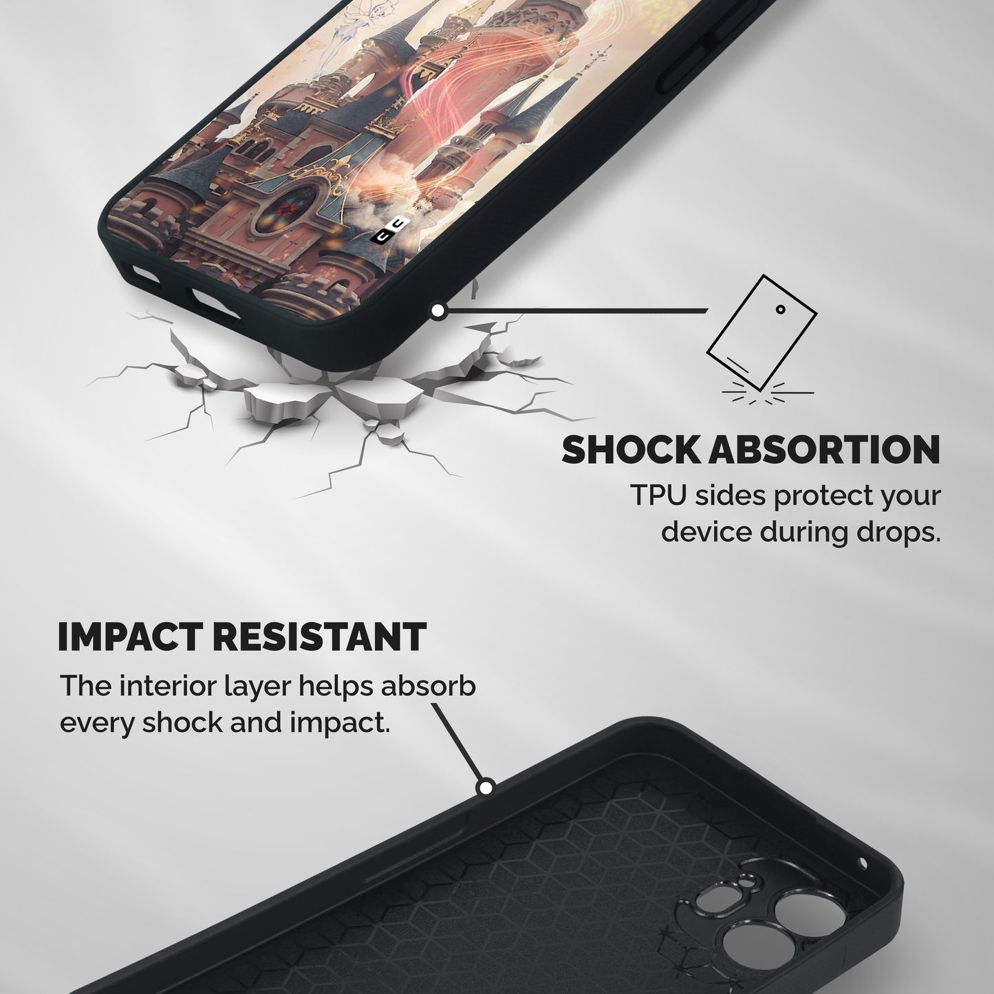 Castle Shockproof Hybrid Protection (Metal + TPU) Back Case Cover