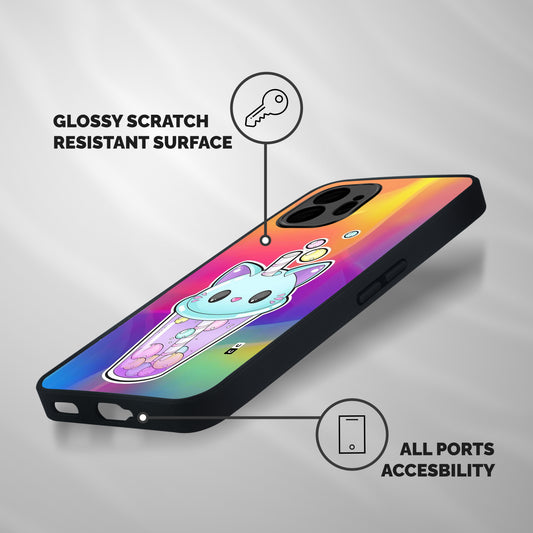 Cat Drink Shockproof Hybrid Protection (Metal + TPU) Back Case Cover