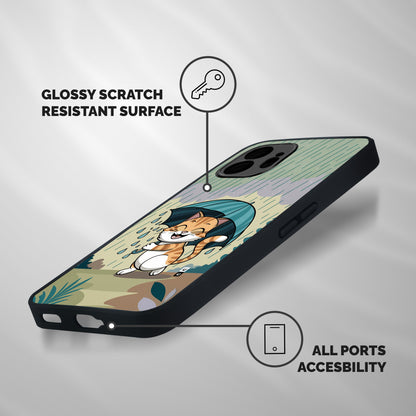 Cat In Rain Shockproof Hybrid Protection (Metal + TPU) Back Case Cover