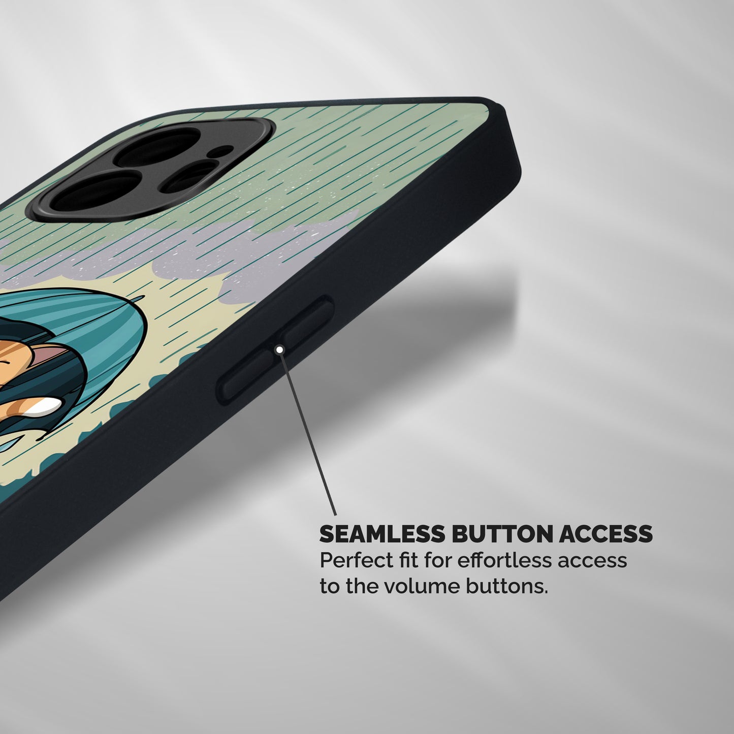 Cat In Rain Shockproof Hybrid Protection (Metal + TPU) Back Case Cover
