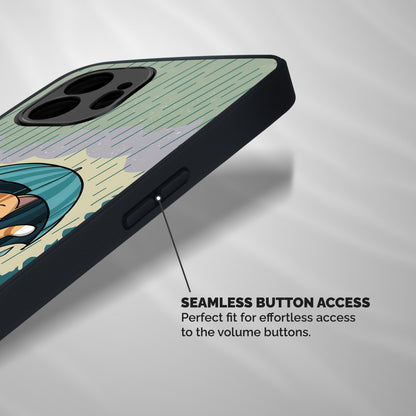 Cat In Rain Shockproof Hybrid Protection (Metal + TPU) Back Case Cover