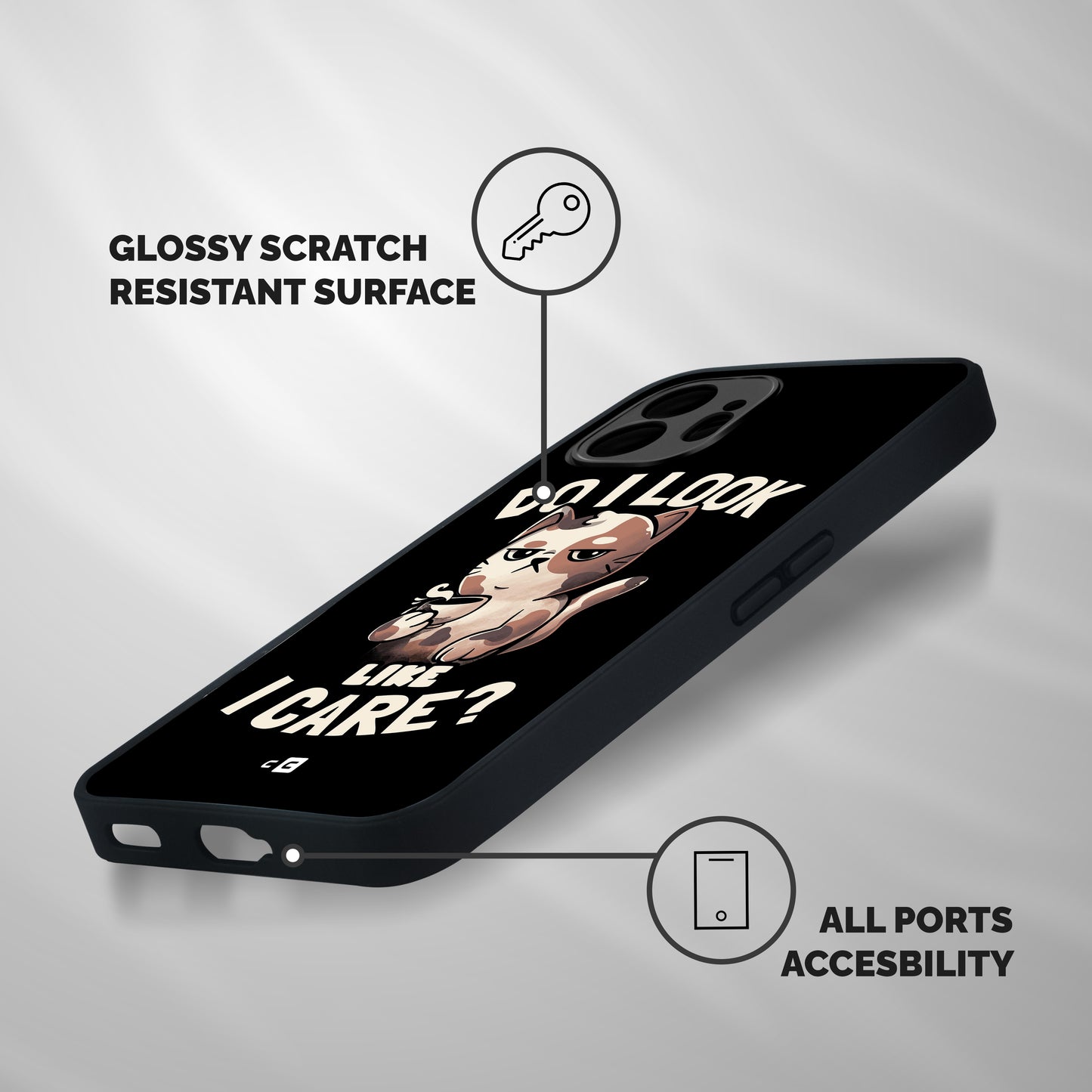 Cat Look Like Care Shockproof Hybrid Protection (Metal + TPU) Back Case Cover