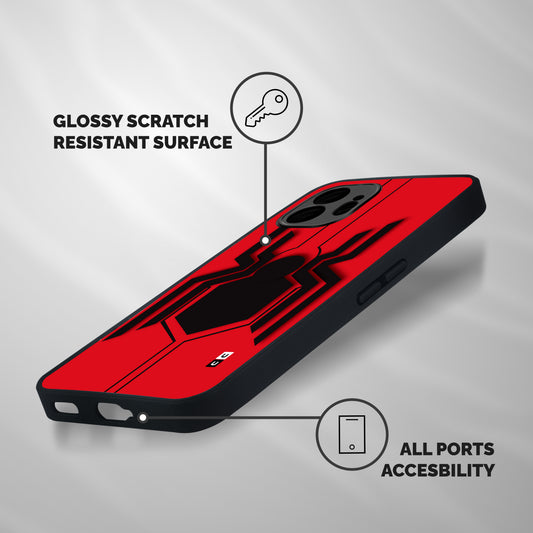 Center Spider Shockproof Hybrid Protection (Metal + TPU) Back Case Cover
