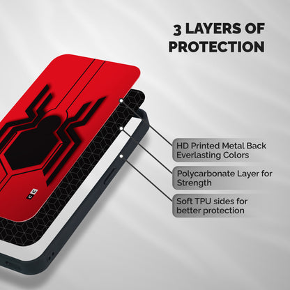 Center Spider Shockproof Hybrid Protection (Metal + TPU) Back Case Cover